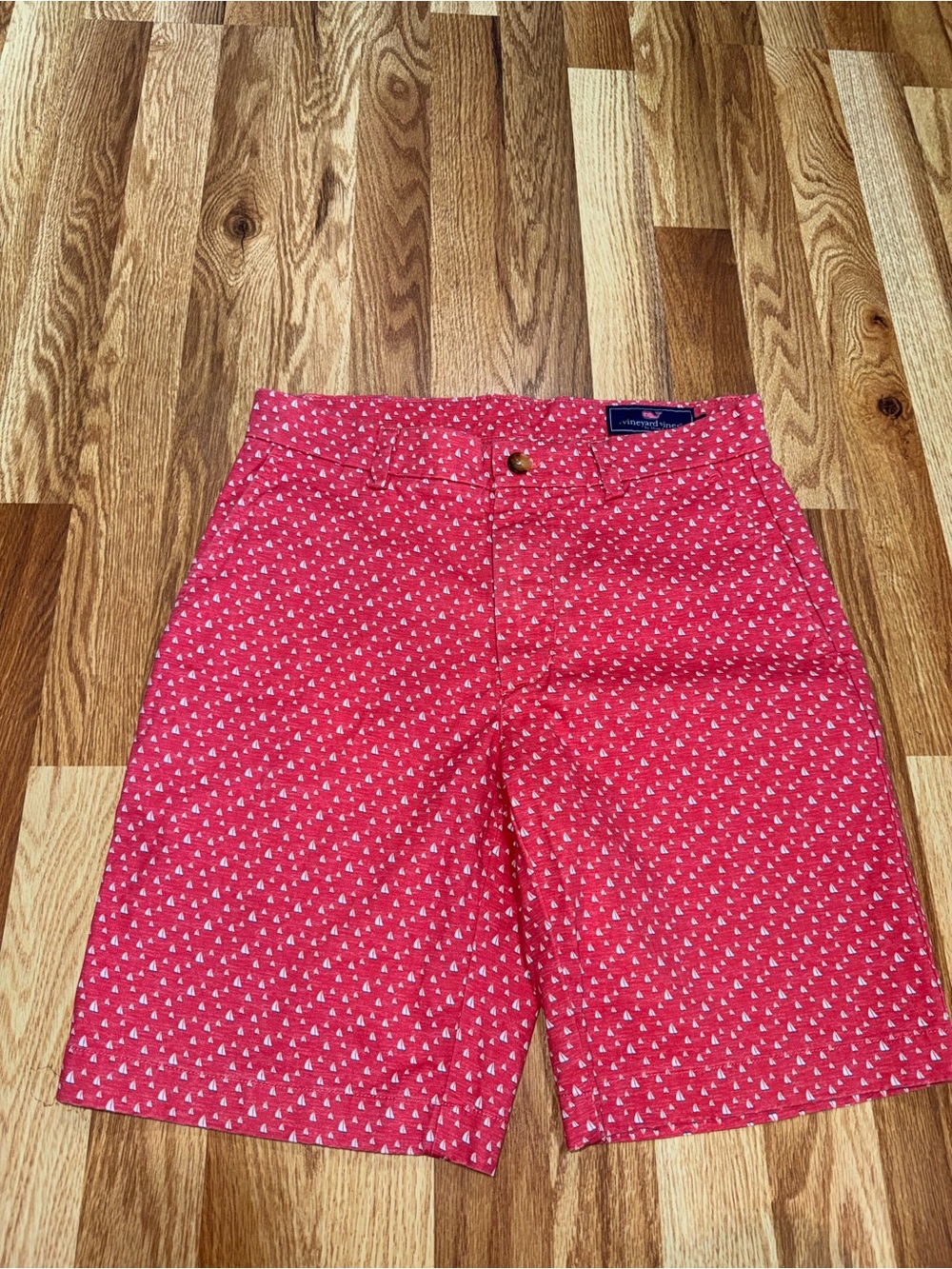 Vineyard Vines Men’s Breaker Shorts Red Sailboat Print Flat Front Size 30